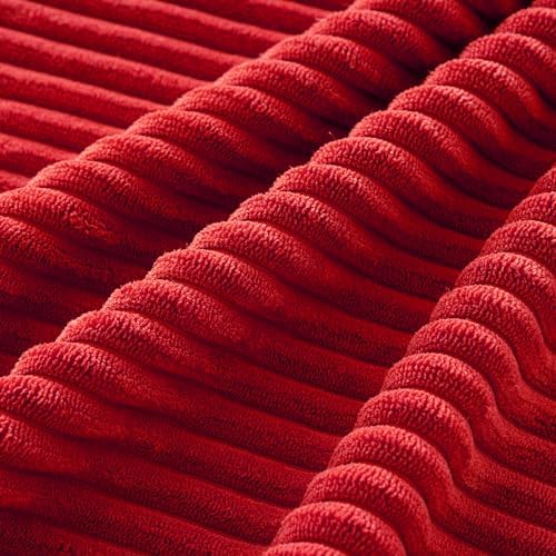 MIULEE Soft Corduroy Decorative Throw Pillow Covers Christmas Red 16x16
