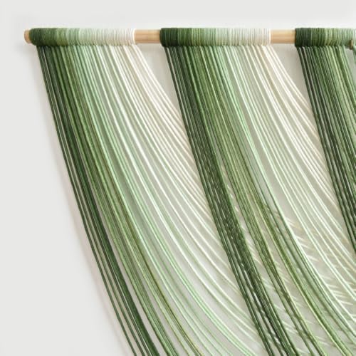 Macrame Wall Hanging Large Dip Dyed Boho Green Wall Art Decor 57"W*31"L