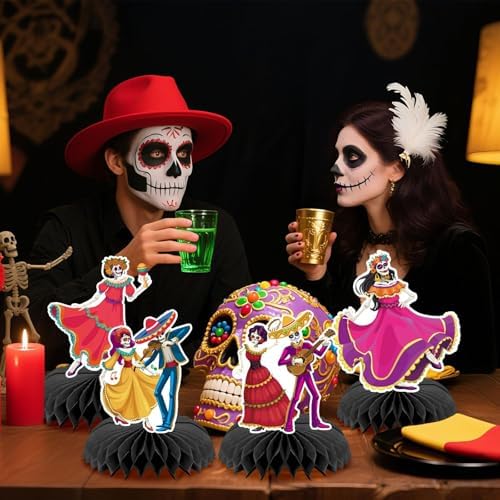 10Pcs Dia De Los Muertos Table Centerpieces Decorations
