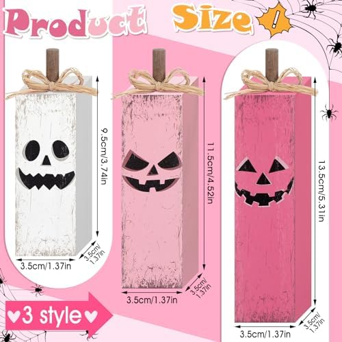 Redbaker 3 Pcs Pink Halloween Table Decor, Pink Ghost Table Centerpieces