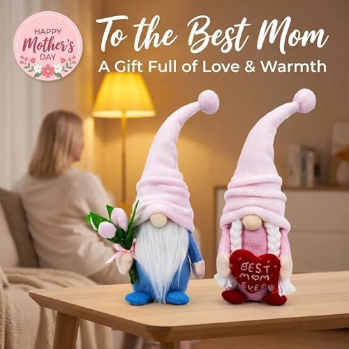 Lovinland Mothers Day Decorations - Gnomes Decor for Mother's - Gifts for Mom Who Have Everything for Christmas, Birthday - Valentines Day Gifts for Mama & Father from Daughter, Son