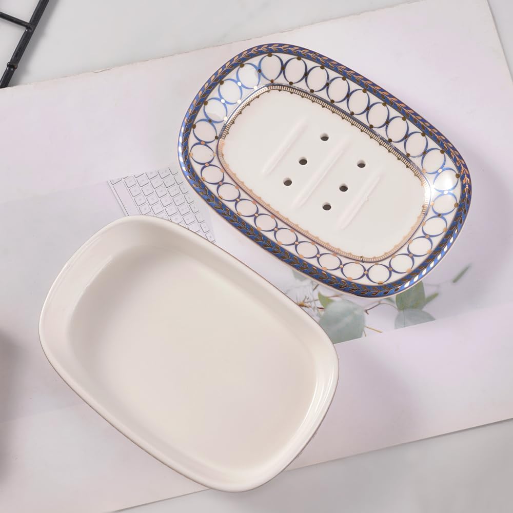 Double-Layer Bar Soap Tray / Style B / White