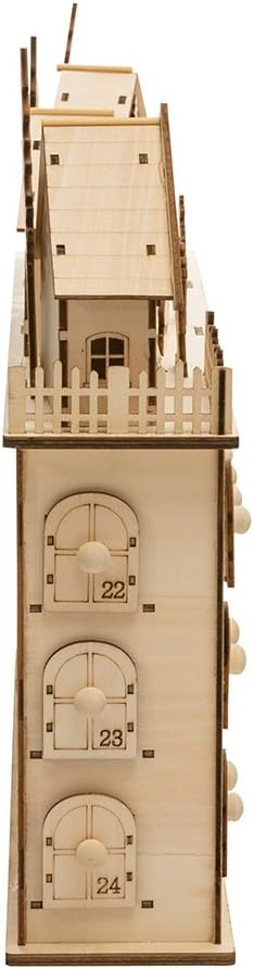 Kurt Adler LED Wooden Advent Calendar Decoration, 13-Inch