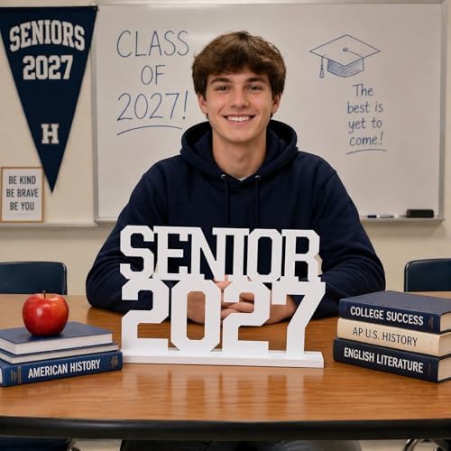 Cinnvoice Senior 2027 Sign Metal Class of 2027 Table Decorations