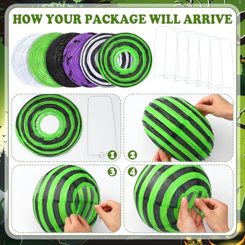 Retisee 12 Pcs Halloween Paper Lanterns Party Decorations Hanging Lanterns