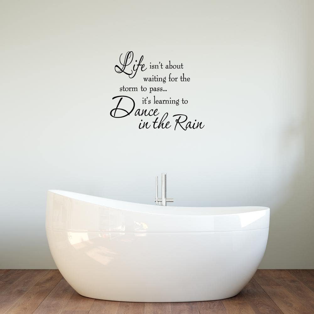 Life Isnt About Waiting for The Storm to Pass Its Learning to Dance in The Rain Vinyl Wall Decal