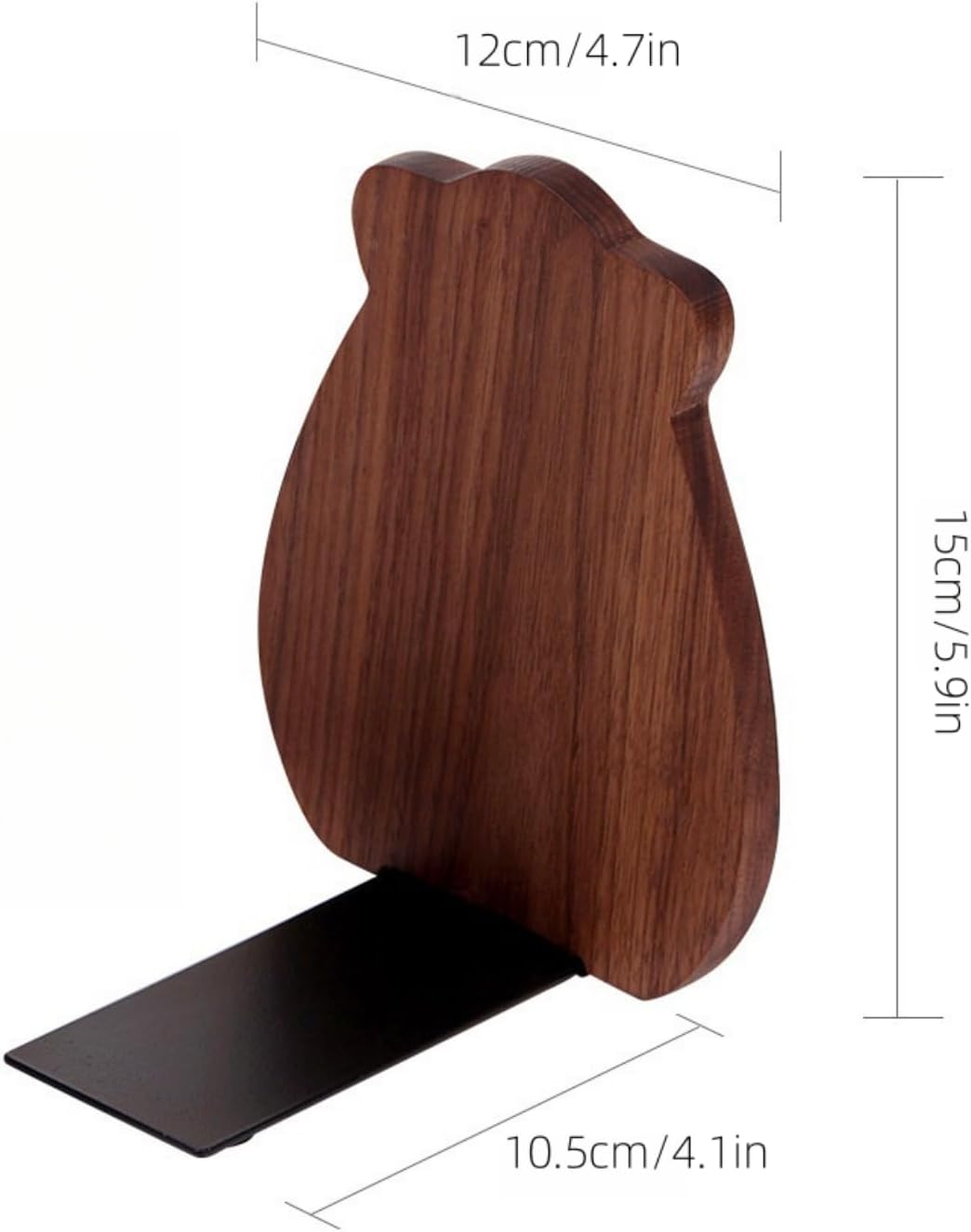 Bear-Shaped Book Ends / Black Walnut Wood Bear