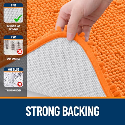 OLANLY Bathroom Rugs 36x24, Extra Soft Absorbent Chenille Bath Rugs