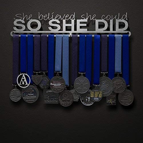 Allied Medal Hangers - She Believed She Could So She Did (Text Only): Awards Display Rack Holder - Multiple Size