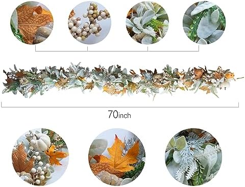Fall Wreath Pumpkin Garland Thanksgiving Autumn Neutral Garlands Decoration