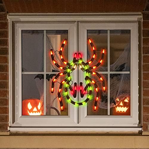 LAMPHOME 12.8'' Halloween Decorations Window Silhouette Holiday Displays, Lighted Spider for Party Home Indoor Tabletop Halloween Ornamet (Halloween Spider)