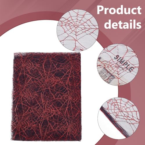 PH PandaHall 70x62 Inch Halloween Skull Lace Fabric Black Red Sewing Fabric Dress Fabric Web Embroidered Lace Floral Lace Fabric for DIY Tablecloth Wedding Headwear Party Overlay Curtains Home Decor