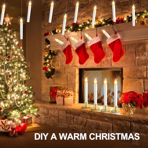OCATO Christmas Window Candles Lights Battery Operated Candles 10 Pack