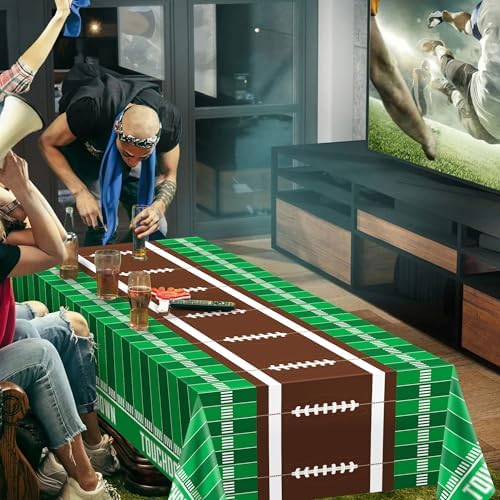 OHOME 2 Pack Super Game Bowl Party Decorations 2027 - Football Party Decorations | Football Tablecloth - Football Supplies Favors Decor Accessories for Birthday Banner Backdrop,54" X 108"