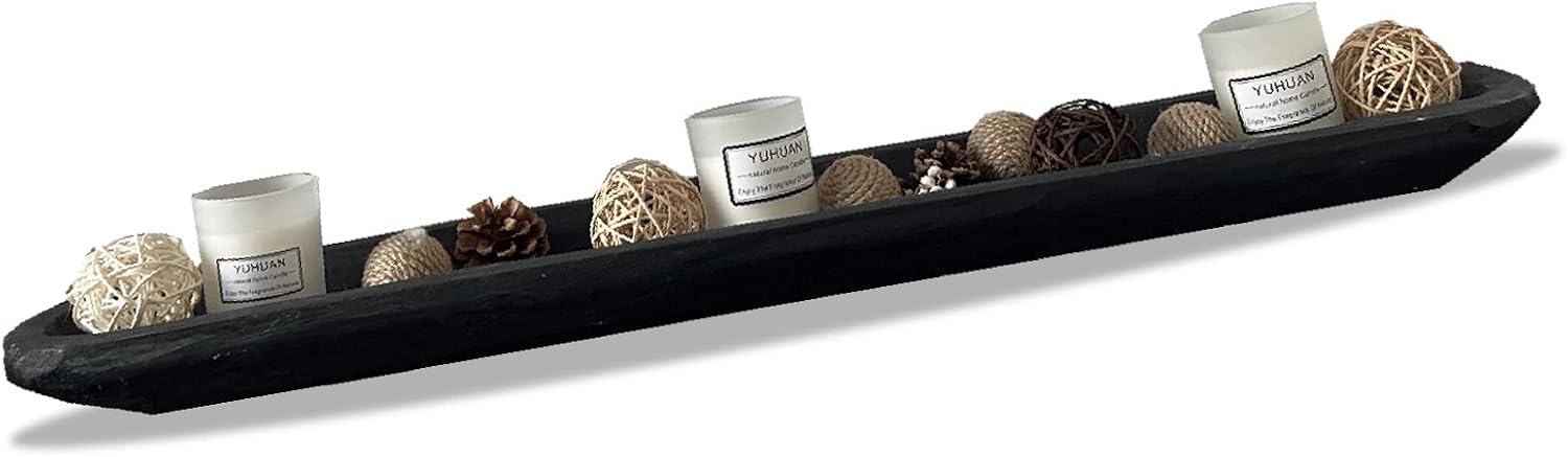 Wooden Dough Bowl Decor / 30inch Black