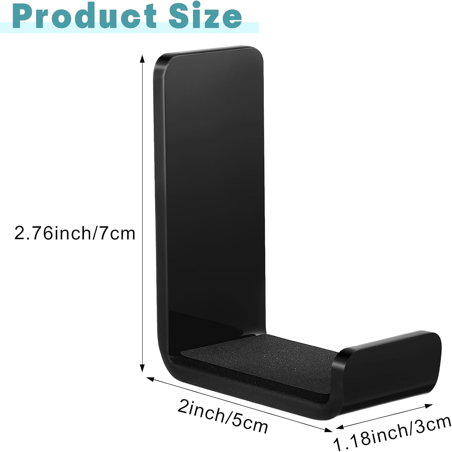 Weewooday 32 Pcs Headphone Hanger Wall Mount Stand with Adhesive Hook,Black