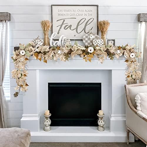 Fall Decorations for Home - 2 Pack 6Ft Autumn Maples Pumpkin Berry Garlands
