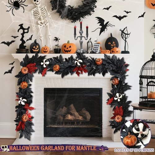 Timer - 6 Ft Halloween Garland with Lights Halloween Decor