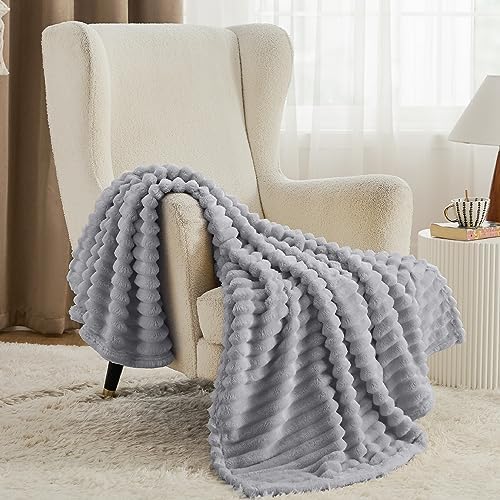 Bedsure Soft Light Grey Throw Blanket for Couch Decor Gifts 50"x60"