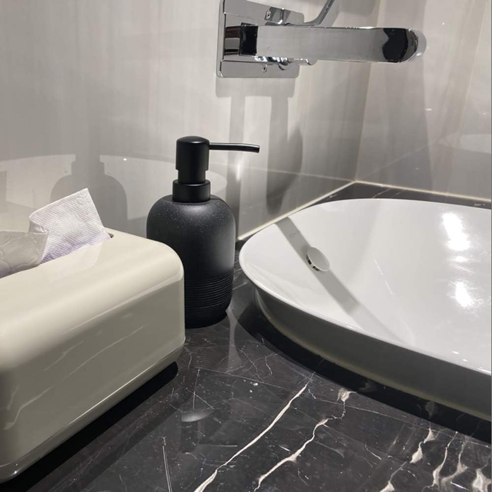 Matte Black Soap Dispenser Sets with Pump,Hand Soap and Lotion Dispenser for Bathroom Countertop,Morden Soap Dispenser