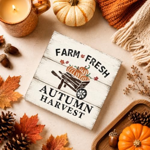 Fall Decorations for Home Farm Fresh Autumn Harvest Wood Sign Fall Decor