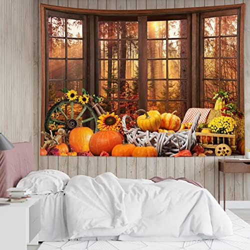 HVEST Farmhouse Fall Tapestry Wall Hanging for Bedroom,40L x 60W Inches