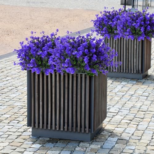 RECUTMS Fake Outdoor Flowers Artificial Purple Flowers Plants,Springs Decor