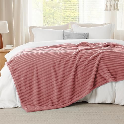 Bedsure Soft Cal King Size Blanket for Bed Dusty Pink 102"x96"