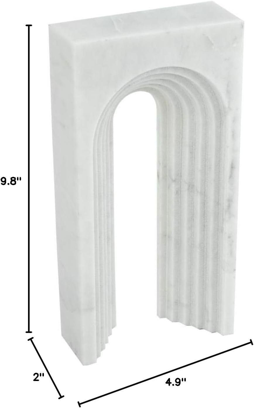 Carved Modern Art Piece for Desk / White