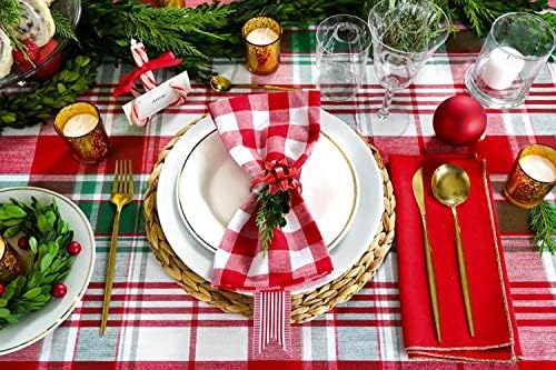12PCS Christmas Napkin Rings Set for Table Settings, Festive Gift Bow Napkin Holder Rings for Christmas Thanksgiving New Year Party Dinner Table Decoration (12PCS Red)