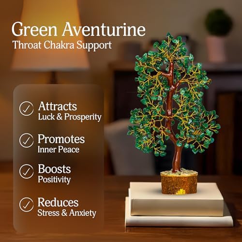 YATSKIA Green Aventurine Crystal Tree | Healing Stones Money Tree | Crystal Tree Decor | Unique Gifts for Women