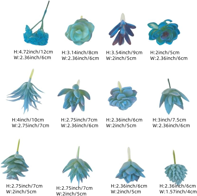 Artificial Air Plants that Look Real / Blue / Set of 12
