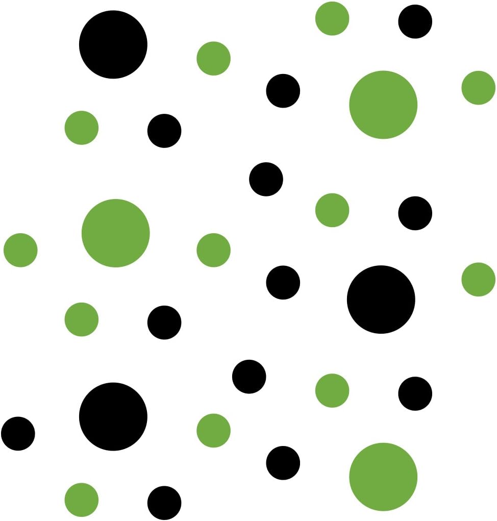 Lime /Black Vinyl Wall Stickers / 30 Decals / Green / 4 Inch