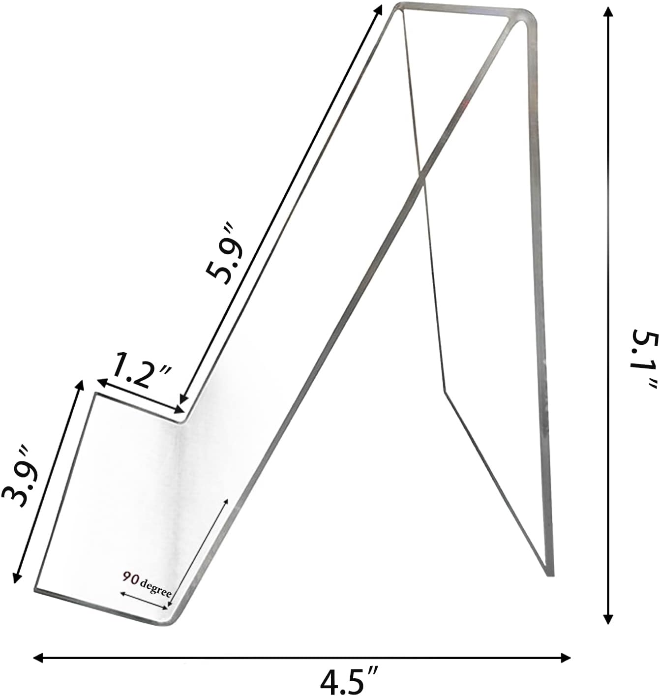 6‘’ x 4‘’ Acrylic Book Display Stand Easel Without Ledge Tablet Holder / Clear / Set of 10