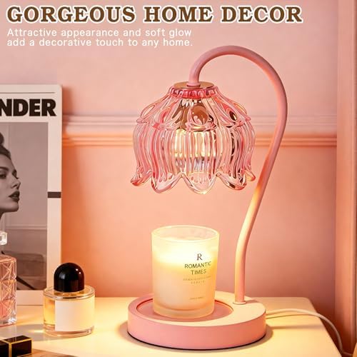 Funistree Flower Candle Warmer Lamp with Timer, Dimmable Candle Lamp Warmer, Christmas Birthday Gifts for Women Mom