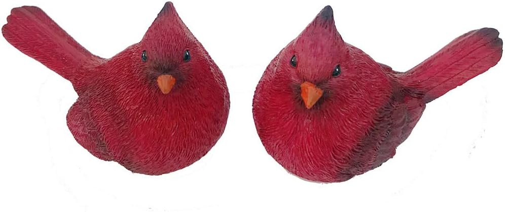 Cardinal Figurines Cardinal Bird Statue Figures / Red / Set of 2