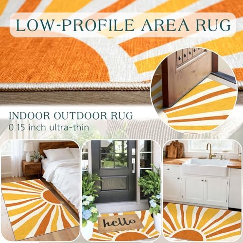 Boho Outdoor Rug - 28" x 43" Front Door Mat Indoor Outside Entrance