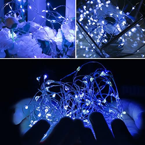 Brightown 12 Pack Christmas Blue White Fairy Lights Battery Operated