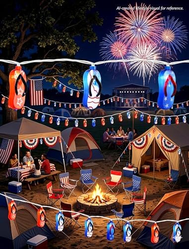 20-Light Patriotic Flip Flop String Lights