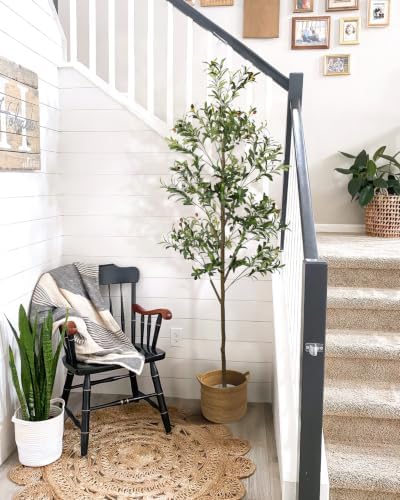 7FT Artificial Olive Tree Indoor Tall Faux with Planter