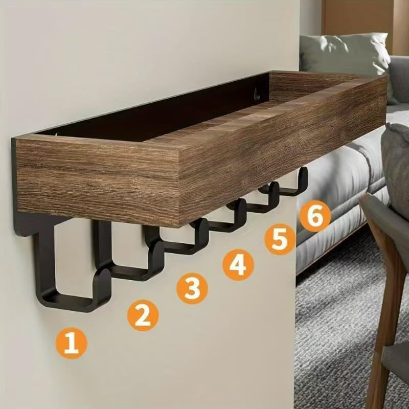 Wall Mount Key Holder / Natural Wood