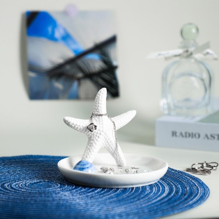 Ceramics Starfish Jewelry Tray Ring Trinket Dish Holder