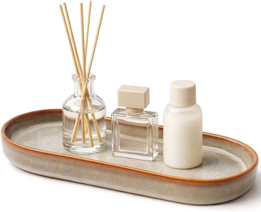 Reactive Glaze Ceramic Bathroom Tray / Kiln Glaze White