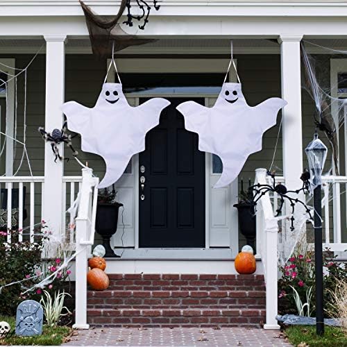 Skylety 4 Pcs 32 Inch Halloween Ghost Decoration Outdoor Hanging Windsock