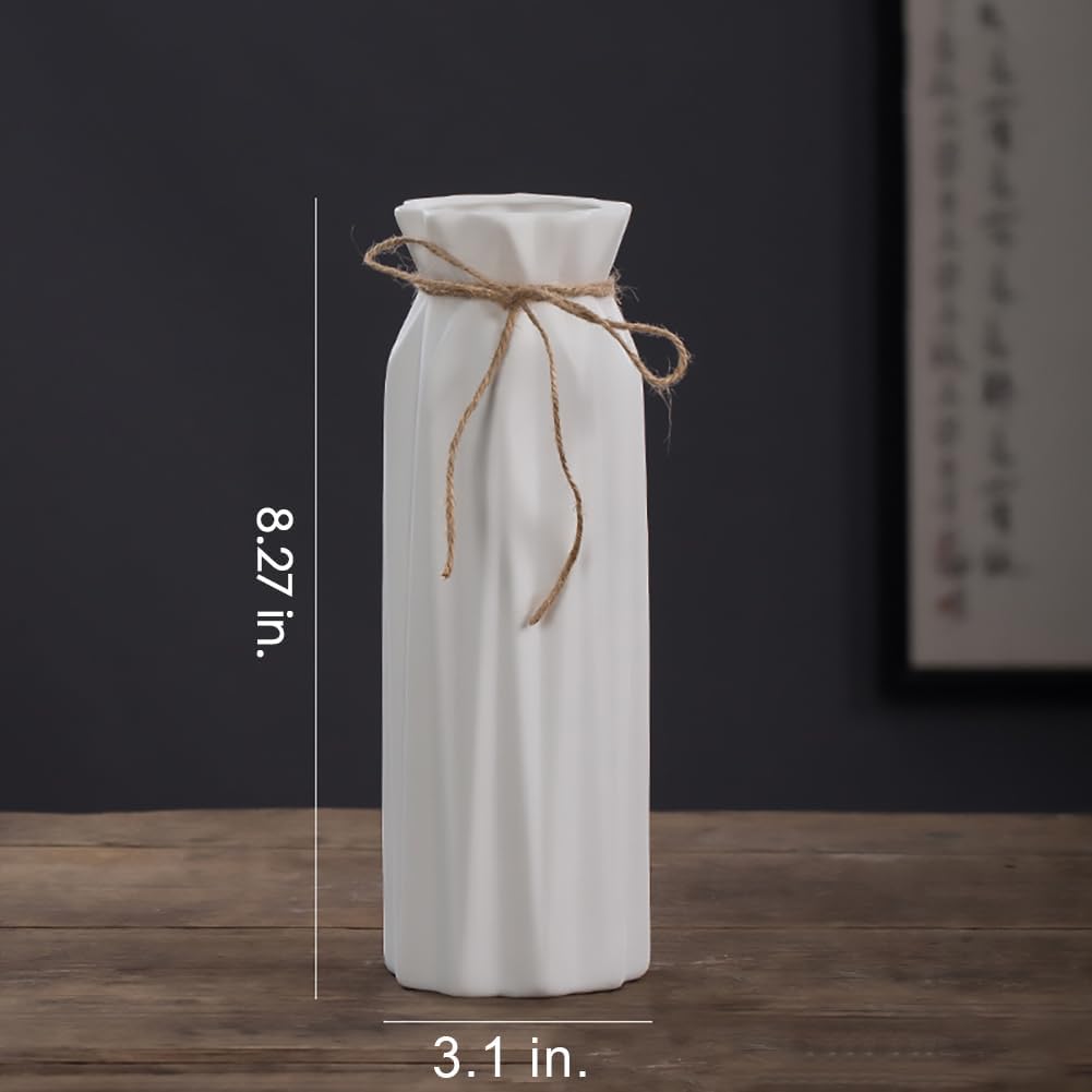 Ceramic Vase-Flower Vase Dried Flower Vase for Modern Home Decor / White