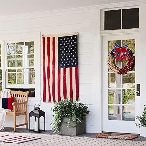 SIMISI RIBBON 4th of July Bow Red White Blue Wreath Bows Patriotic Decoration for Memorial Day, Veteran's Day (9.5 x 13 inch)