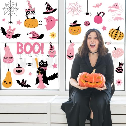 105Pcs Halloween Window Clings, Halloween Window Stickers for Party Decor