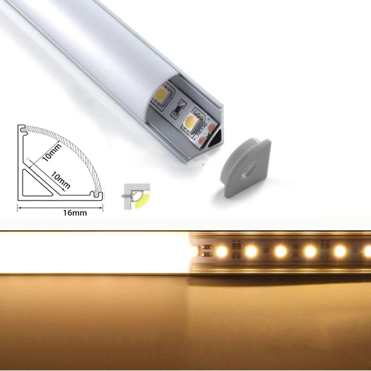 Cefrank V Shape Cabinet Lights, Warm White 4X 12 Inches V-Shape LED Light Bars - 1200lm 12W - Warm White 3000K