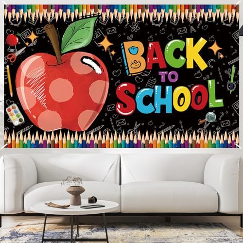 Back to School Backdrop First Day of School Decoration for Home
