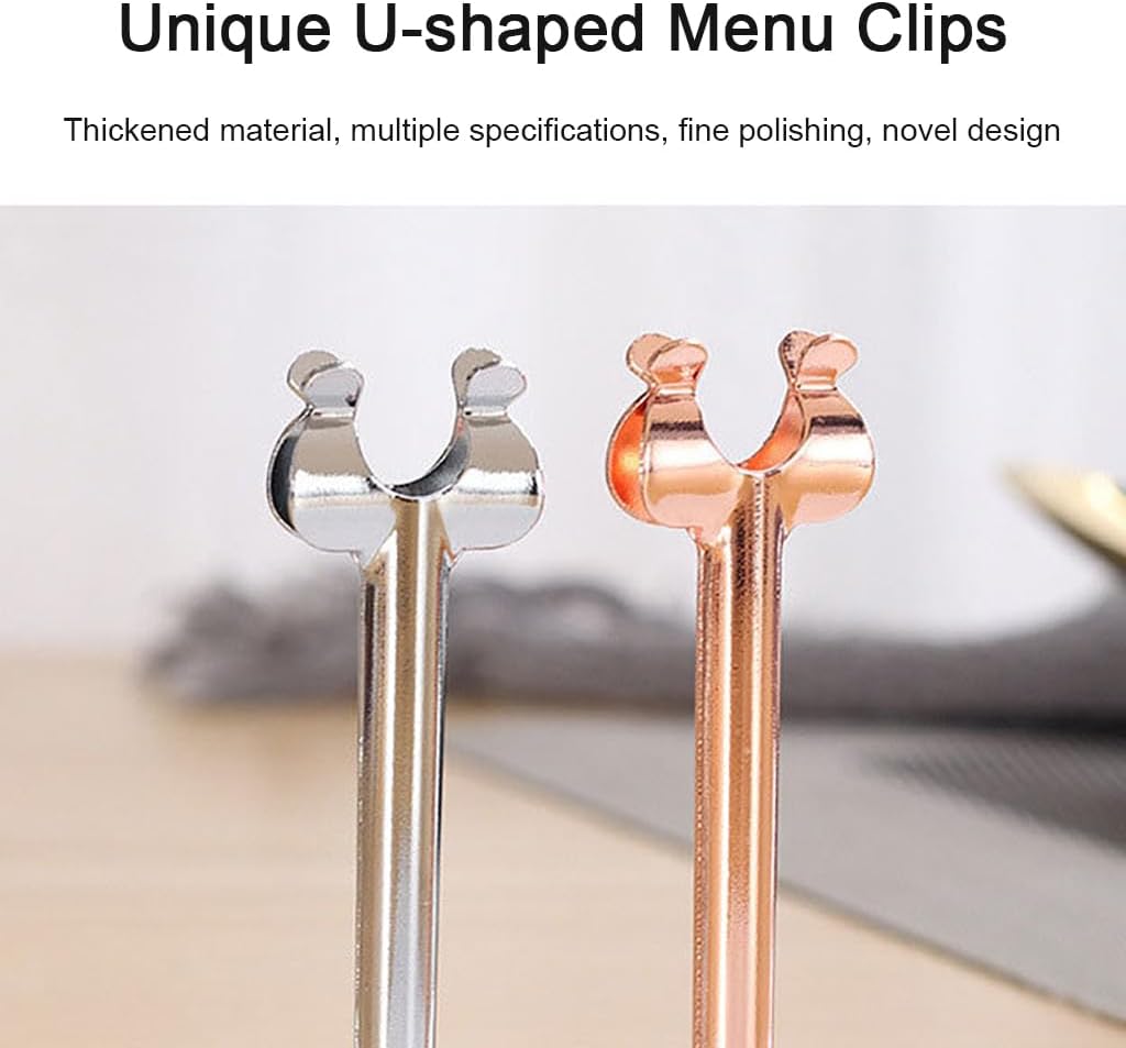 Small Size Table Number Holders,Stainless Steel Place Card Holder for Photos Food Signs Weddings Restaurants